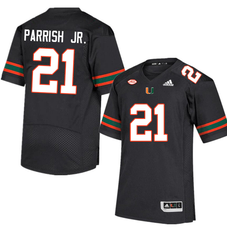 Men #21 Henry Parrish Jr. Miami Hurricanes College Football Jerseys Sale-Black